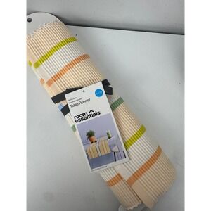 Room Essentials Striped Cotton Table Runner Multi Color 14x72 Ribbed Texture NEW